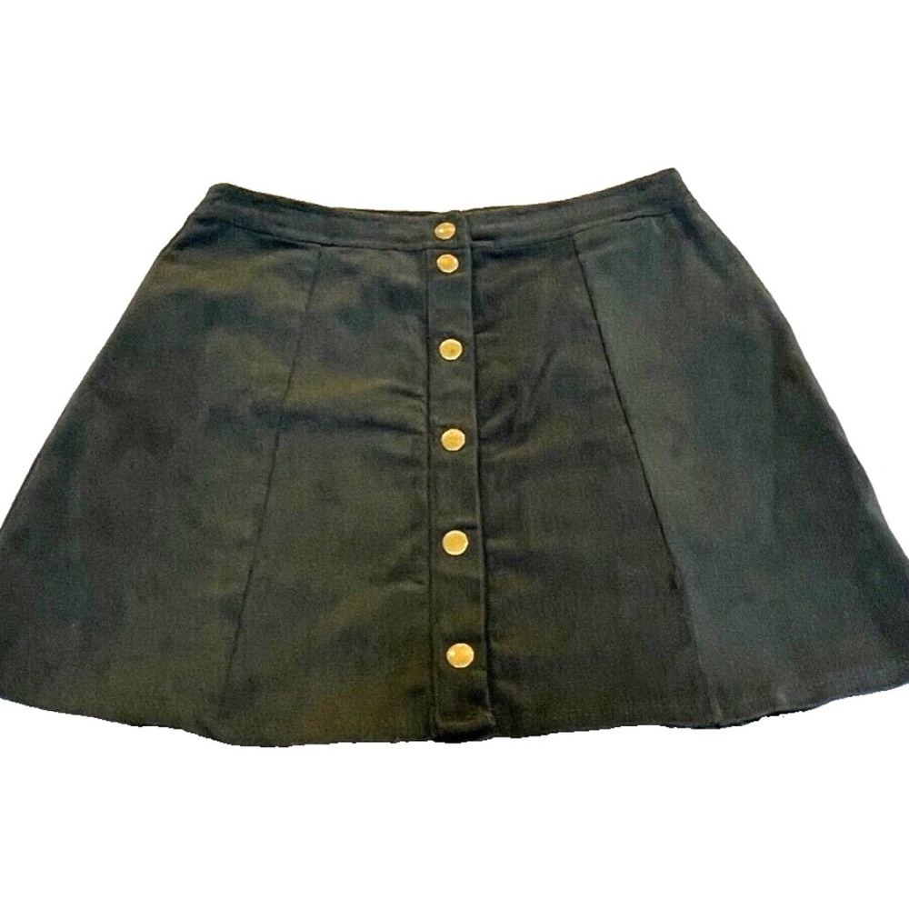Sky and Sparrow Women's Corduroy Snap Front Skirt;‎ Green; Size L